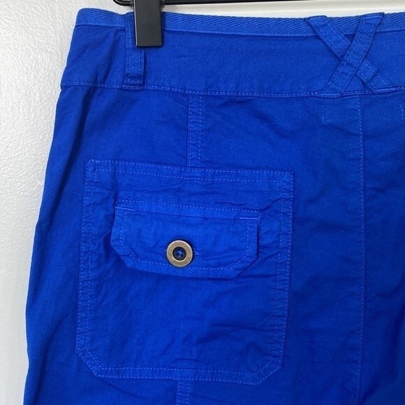 Fresh Produce Drawstring Cropped Utility Pant Royal Blue Cotton Stretchy Vibrant - Picture 6 of 15